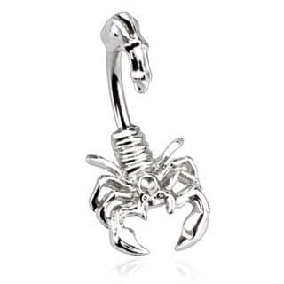 Scorpion Belly Bar Ring Surgical Steel