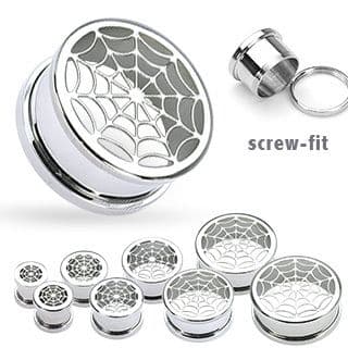 Screw Fit Spiderweb Ear Stretcher Tunnel