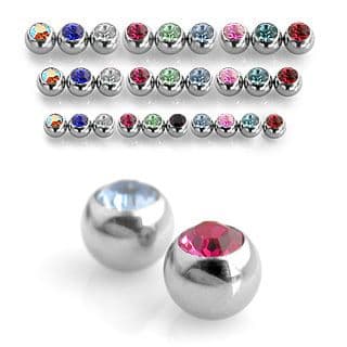 Spare Crystal Gem Balls for Piercing Bars 1.6mm Thread