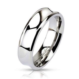 Stainless Steel Concaved Surface Band Ring / Wedding Band