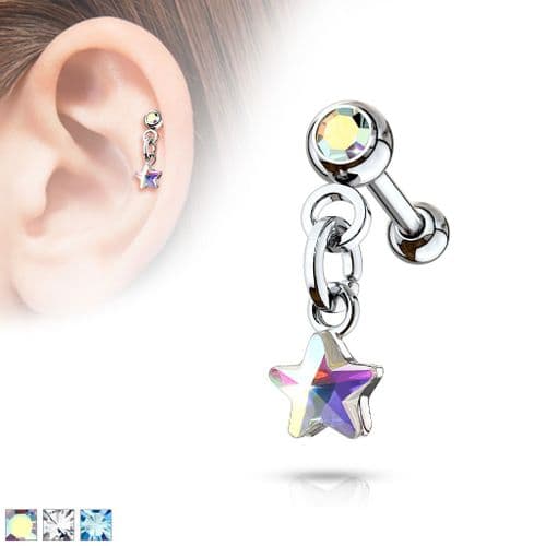 Star Dangle Cartilage Bar