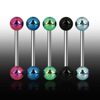 Surgical Steel Bar with Titanium Anodised Balls