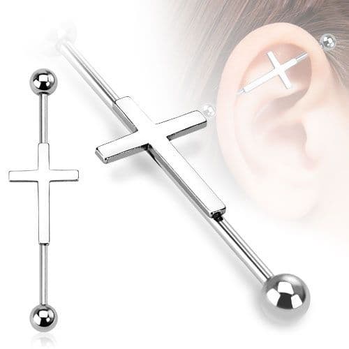 Surgical Steel Cross Industrial Barbell / Scaffold Bar