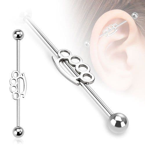 Surgical Steel Knuckle Industrial Barbell / Scaffold Bar