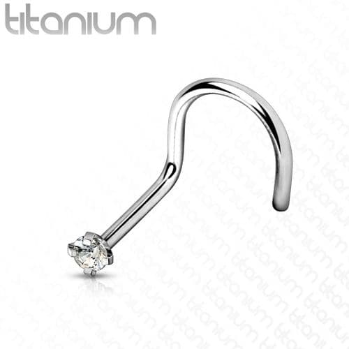 Titanium Nose Screw with Gem Top