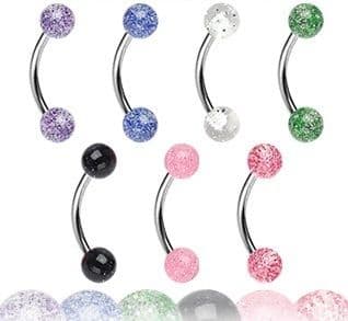 Ultra Glitter Eyebrow Bar with 4mm UV Balls
