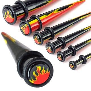 UV Acrylic Flame Inlayed Ear Taper with O-Ring