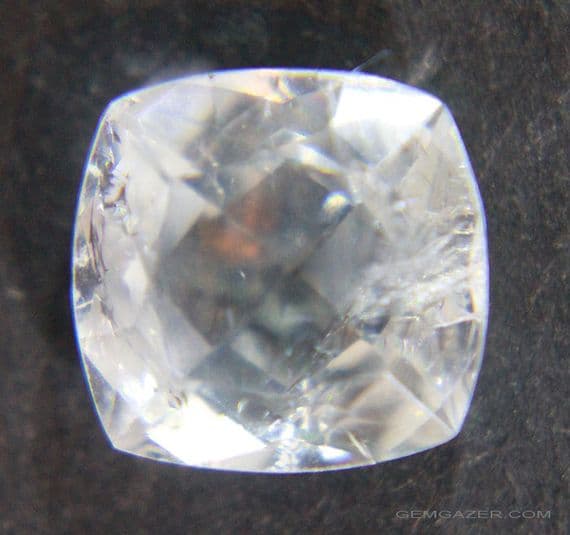 Apophyllite (Fluoro-apophyllite), colourless faceted,India.  3.76 carats.