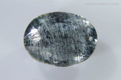 Aquamarine Sunstone with schiller effect, faceted, Brazil. 5.02 carats. (Video)