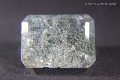 Aquamarine with Goethite inclusions, faceted, Brazil. 12.76  carats.