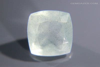 Aquamarine with Goethite inclusions. faceted, Brazil. 3.79 carats.