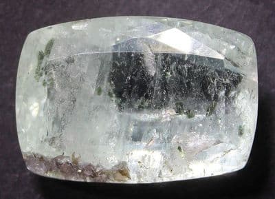 Aquamarine with Uvarovite Garnet inclusions, faceted, Brazil, 37.40 carats.