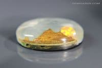 Aurora synthetic Opal, Mother of Pearl triplet cabochon, Australia. 30.76 carats. (Video)