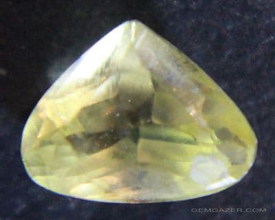 Barite, yellow faceted, Italy.  1.18 carats.