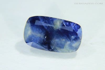 Bi-colour blue & white Sapphre, faceted, Afghanistan. 2.45 carats.