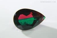 Bi-colour Synthetic Beryl (green & red). 2.86 carats.