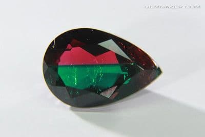 Bi-colour Synthetic Beryl (green & red). 2.86 carats.
