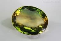 Bi-colour synthetic Quartz, faceted. 20.74 carats.