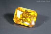 Bismuth Germanate (BGO), golden yellow faceted. 11.78 carats. (Video)