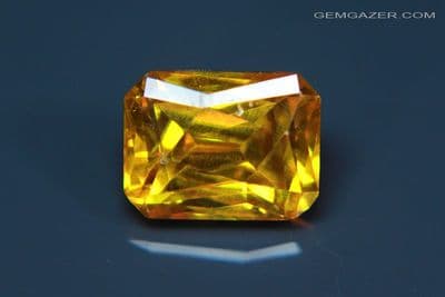Bismuth Germanate (BGO), golden yellow faceted. 11.78 carats. (Video)