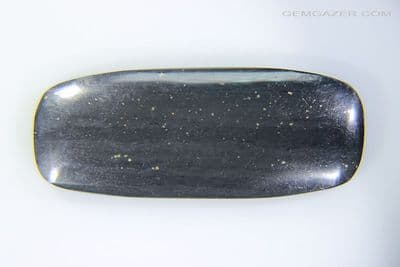 Black Jade with Pyrite cabochon, Peru. 30.12 carats. (Video)