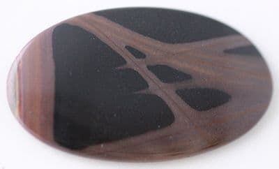 Black & Tan Jasper cabochon, Mexico.   31.25 carats.