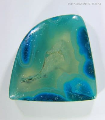 Blue Dot Chrysocolla cabochon (stabilized) , Arizona USA. 33.79 carats.