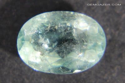 Blue-green Orthoclase Feldspar, faceted. Madagascar.  1.04 carats.
