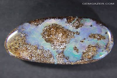 Boulder Opal cabochon, Australia.  25.31 carats.  (Video)