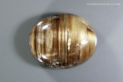 Brown Beryl Cat's-Eye cabochon, Brazil. 2.56 carats. (Video)