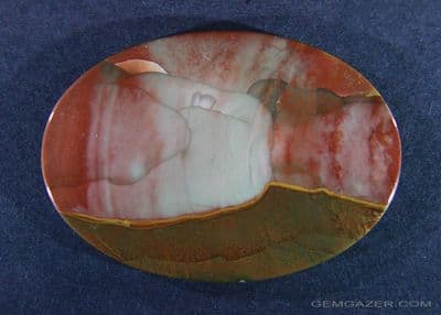 Carrasite Jasper cabochon, Oregon, USA.  108.34 carats.