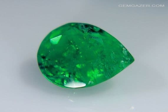 Chatham synthetic Emerald, faceted. 0.86 carat.