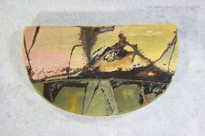 Cherry Creek Landscape Jasper cabochon, China. 78.89 carats.