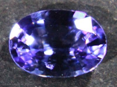 Colour-change Sapphire, blue to purple, Madagascar.   0.98 carat.