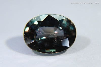 Colour-change Sapphire, bluish-green to red, faceted, Tanzania. 1.80 carats.