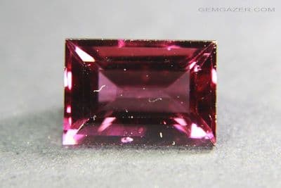 Colour-shift Garnet, pinkish-purple to red, faceted, Tanzania. 2.29 carats. (Video)