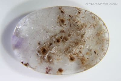 Colourless Quartz cabochon with Goethite inclusions, Brazil. 18.25 carats.