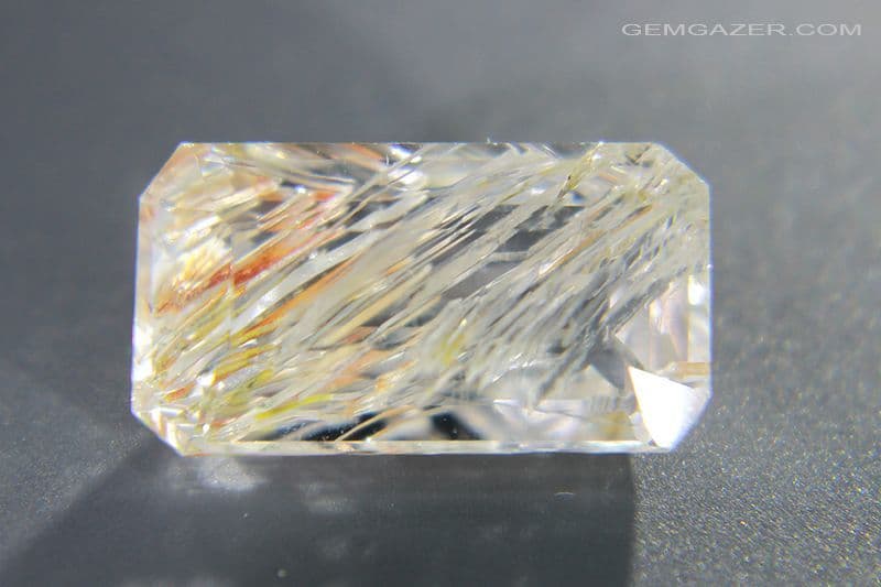 Colourless Topaz with Limonite inclusions faceted Brazil 4 24 carats SOLD
