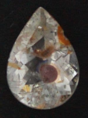Colourless Topaz with Oxide inclusions, faceted, Brazil  8.85 carats.
