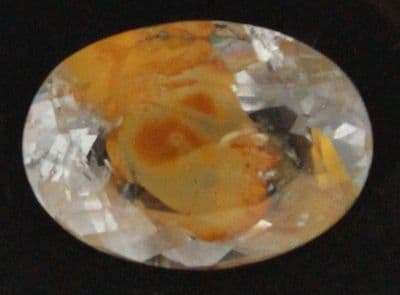 Colourless Topaz with Oxide inclusions, faceted, Brazil.  12.16 carats.
