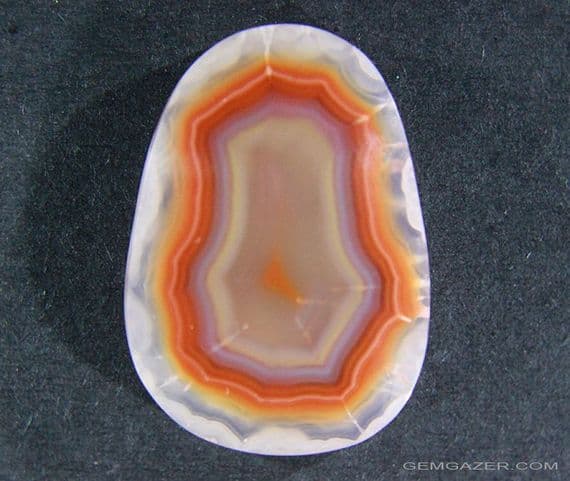 Condor Fortification Agate cabochon, Patagonia, Argentina.  35.72 carats.