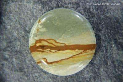 Cripple Creek scenic Jasper cabochon, Oregon, USA. 77.28 carats.