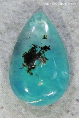 Dendritic blue Opal cabochon, Peru. 1.72 carats.