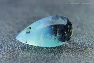 Dendritic blue Opal, faceted, Peru. 1.09 carats.