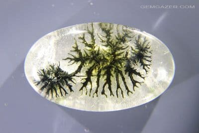Dendritic Quartz / resin doublet cabochon. 37.58 carats.