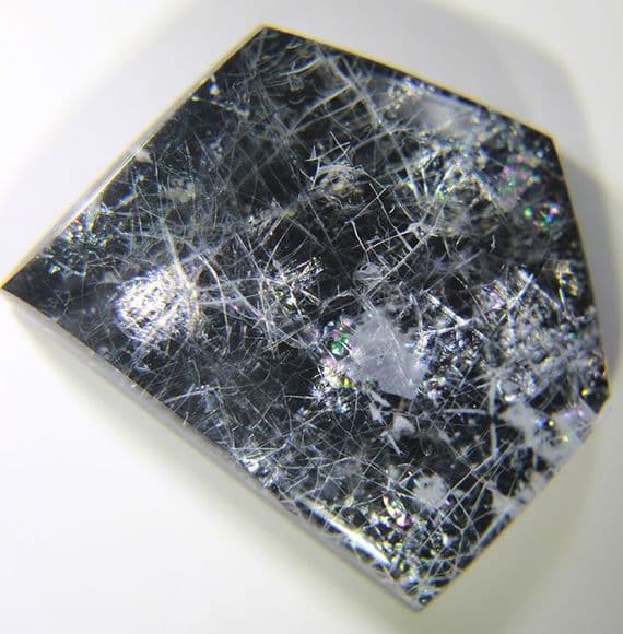 Doublet, Hyalite Opal on Onyx cabochon.  29.52 carats.