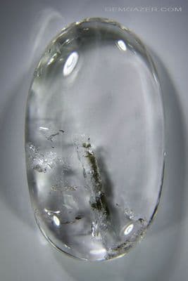Enhydro Quartz cabochon, moving bubble, Madagascar. 82.57 carats. (Video)