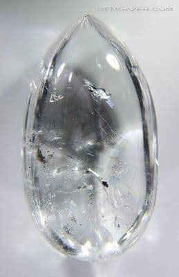 Enhydro Quartz cabochon with 2 moving bubble inclusions, Madagascar. 63.50 carats. (Video).