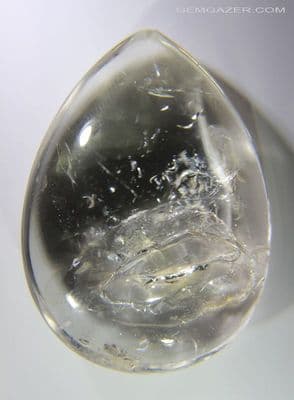 Enhydro Quartz cabochon with moving bubble, Madagascar. 170.15 carats. (Video)