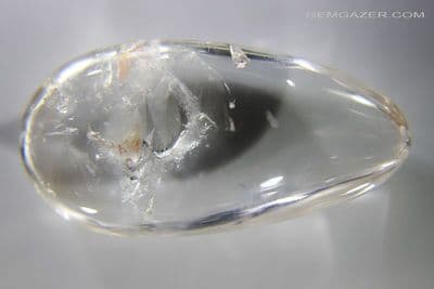 Enhydro Quartz cabochon with moving bubble, Madagascar. 54.45 carats (Video)